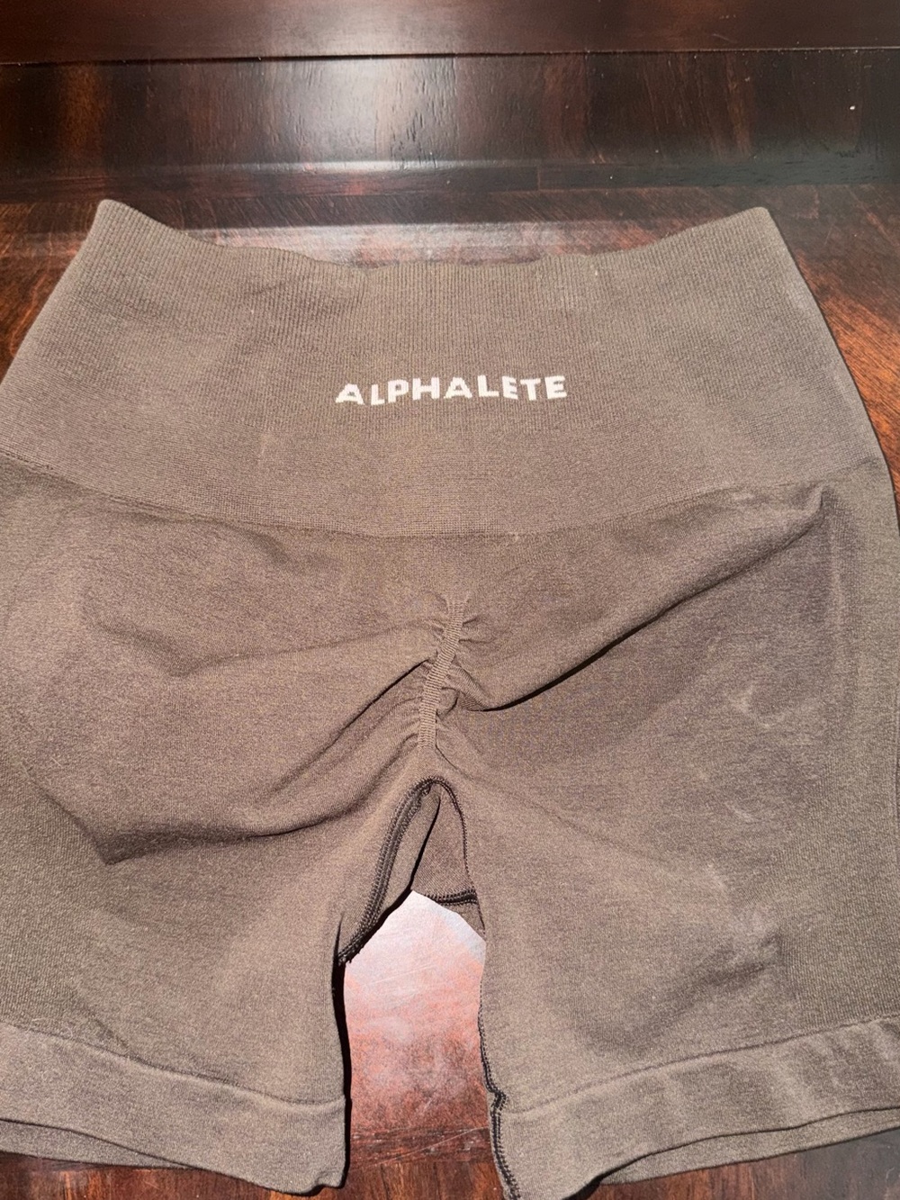 Alphalete Brown High-Waist Scrunch Bike Shorts